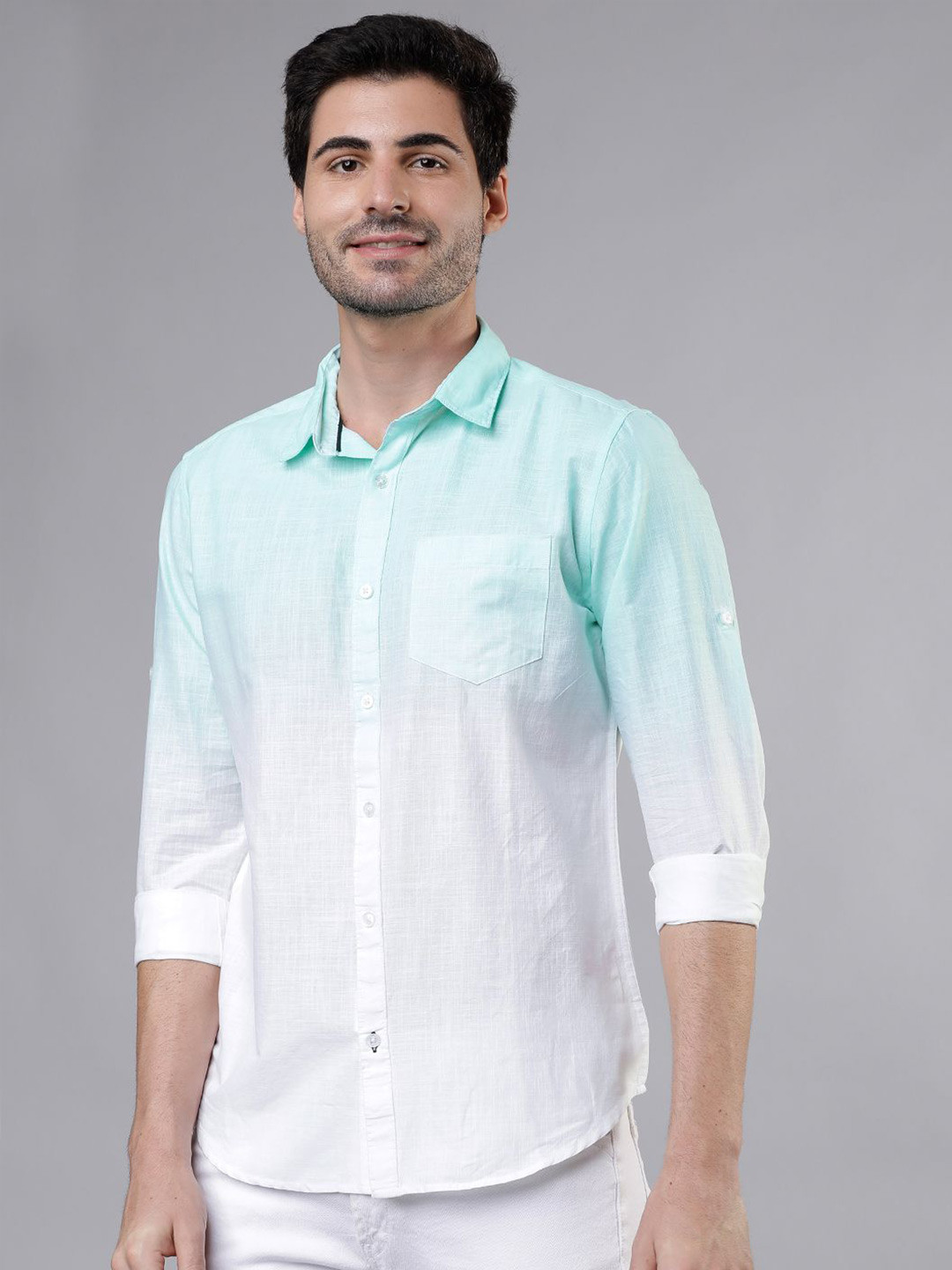 

HIGHLANDER Men Slim Fit Opaque Casual Shirt, Green