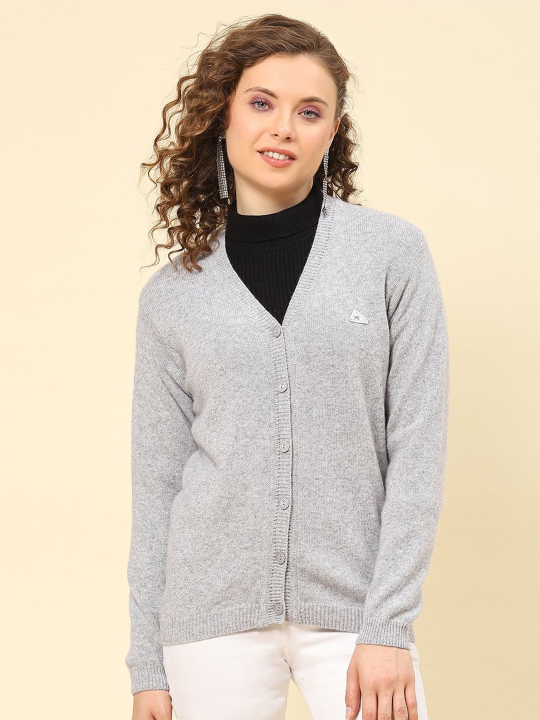 

Monte Carlo Women Woollen Cardigan, Grey