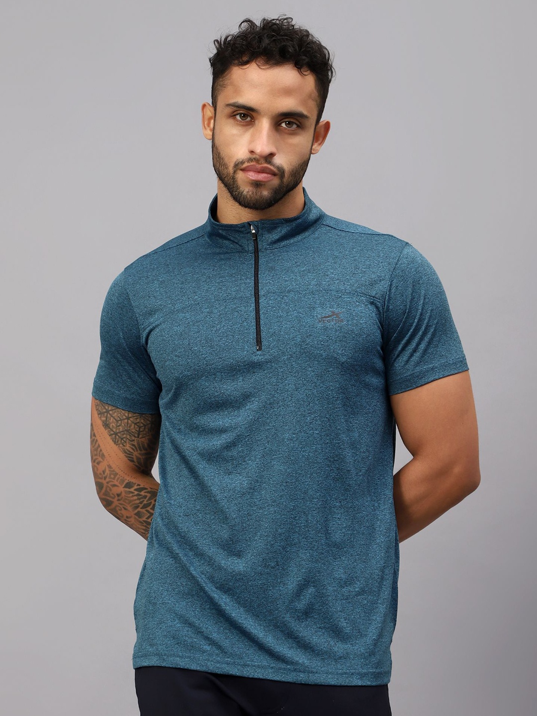 

VECTOR X Men Solid Polo Collar T-Shirt, Teal