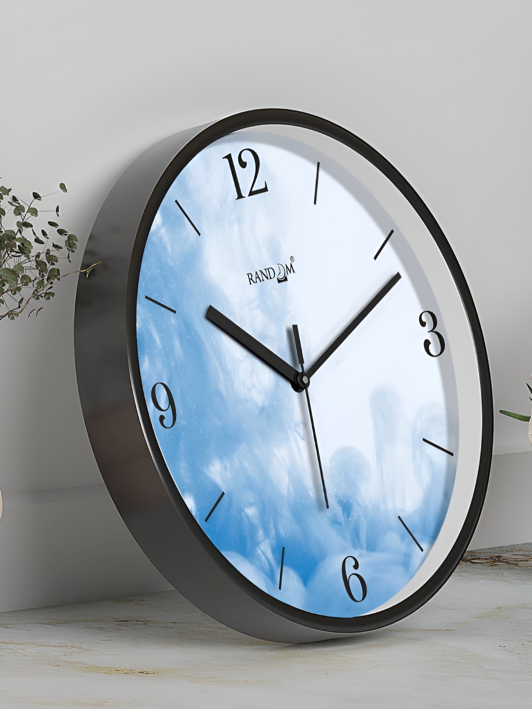 

RANDOM Printed Round Shaped Sweep Silent Movement Contemporary Wall Clock, Blue