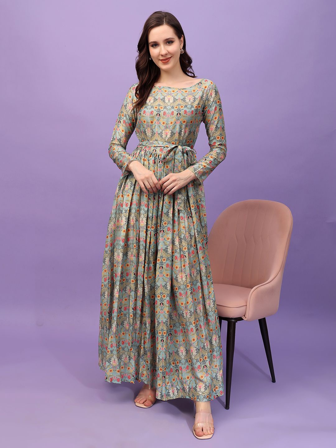 

BAESD Floral Print Maxi Dress, Green