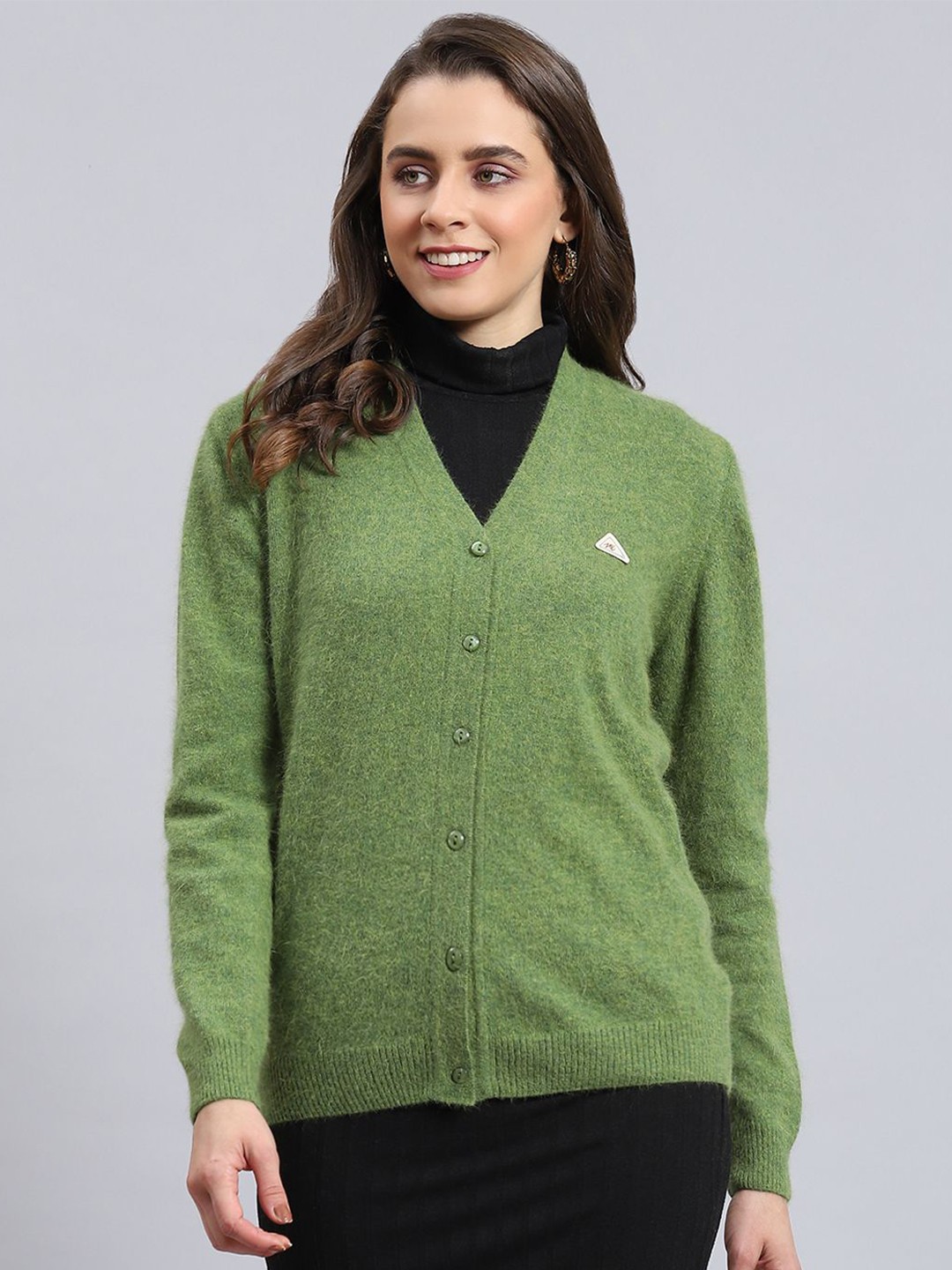 

Monte Carlo Women Woollen Cardigan, Green