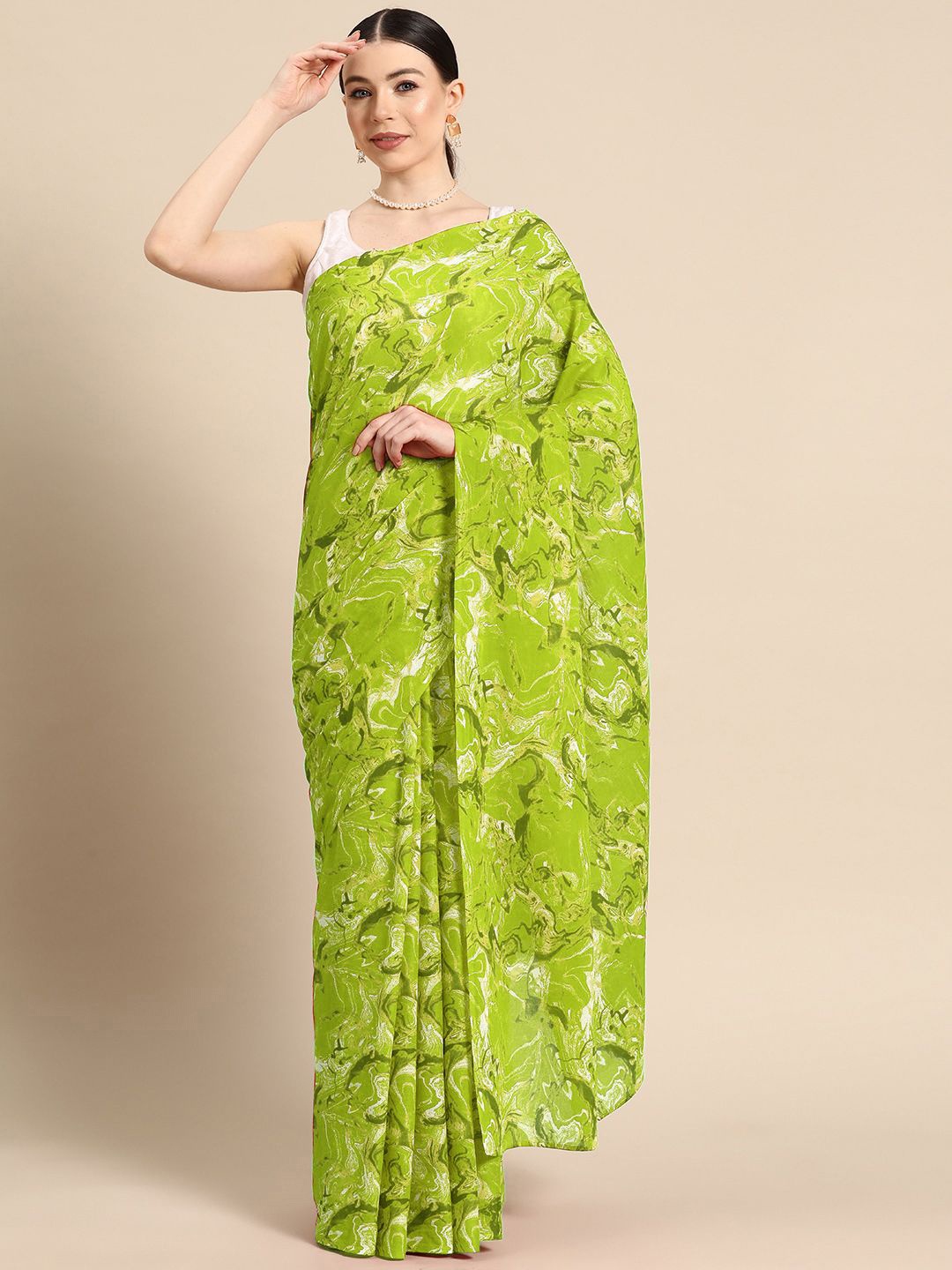 

BUTA BUTI Pure Cotton Saree, Green