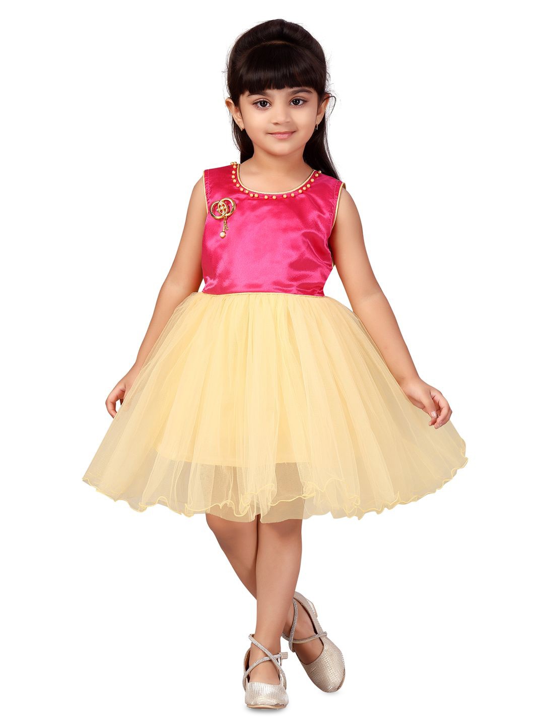 

BAESD Girls Net Fit & Flare Dress, Pink