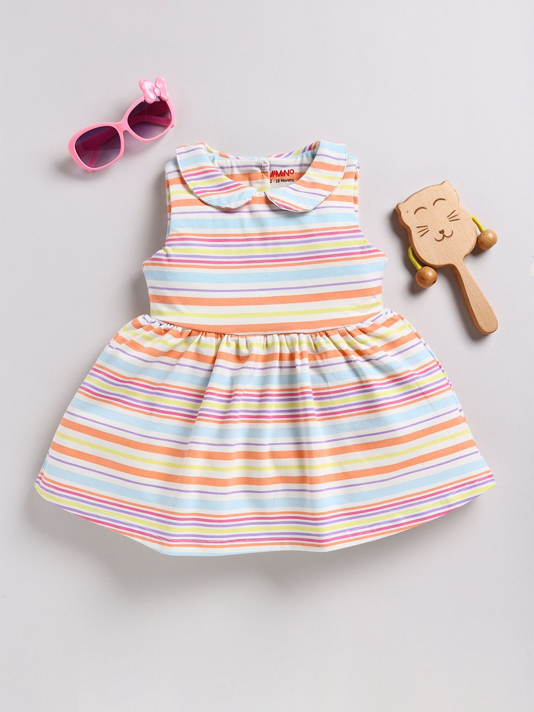 

MIMINO Striped Fit & Flare Dress, Multi