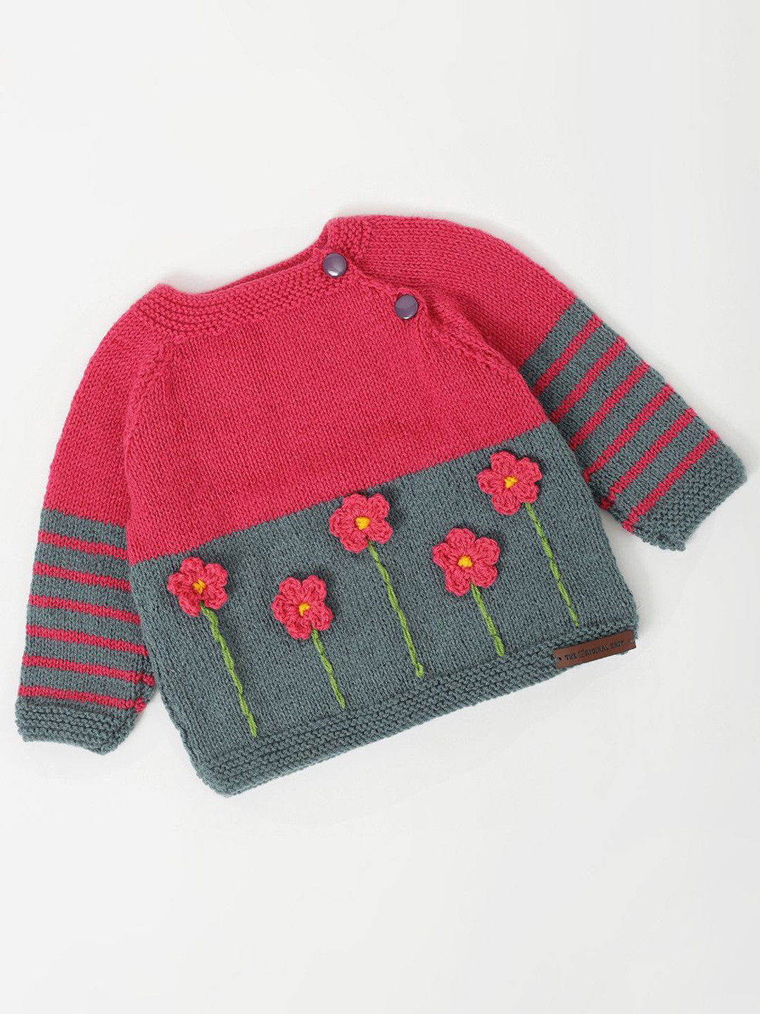 

The Original Knit Unisex Kids Floral Pullover, Pink