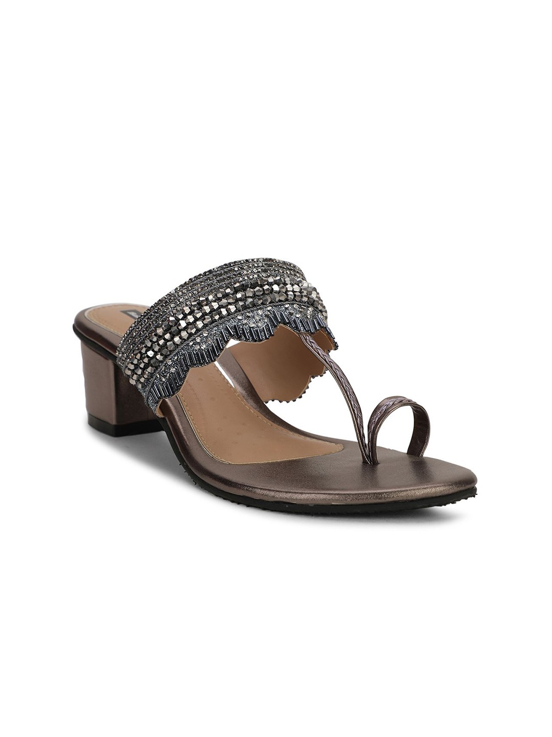 

Bata Embellished One Toe Heels, Metallic