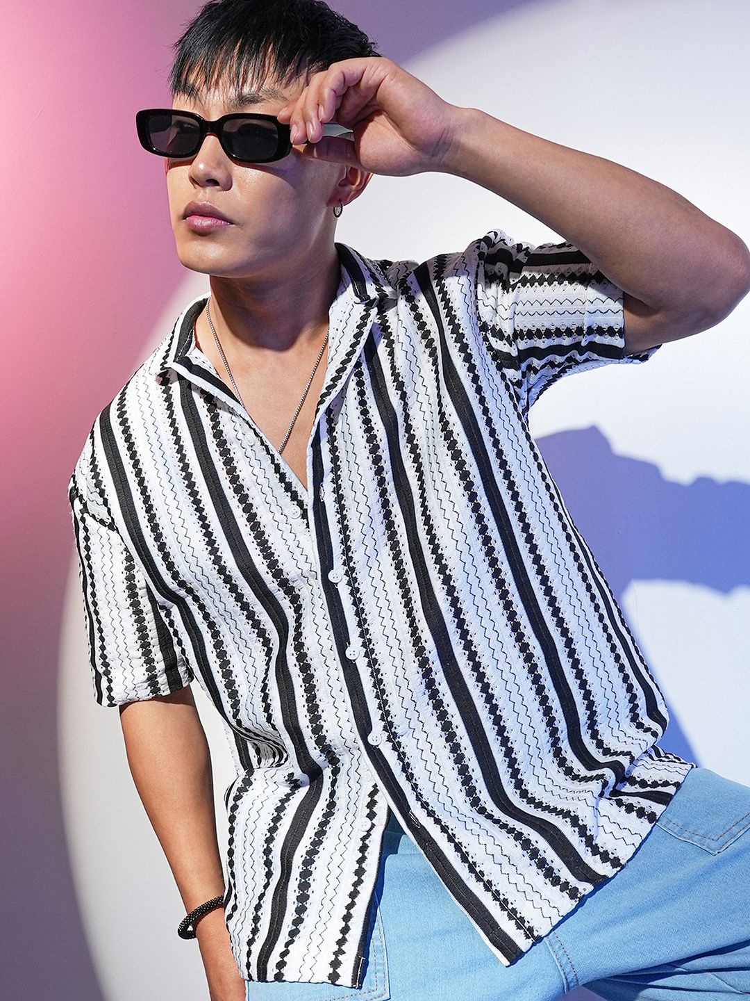 

Campus Sutra Men Comfort Opaque Striped Casual Shirt, Multi