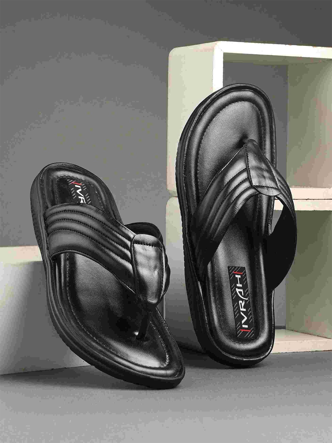 

IVRAH Men Comfort Sandals, Black