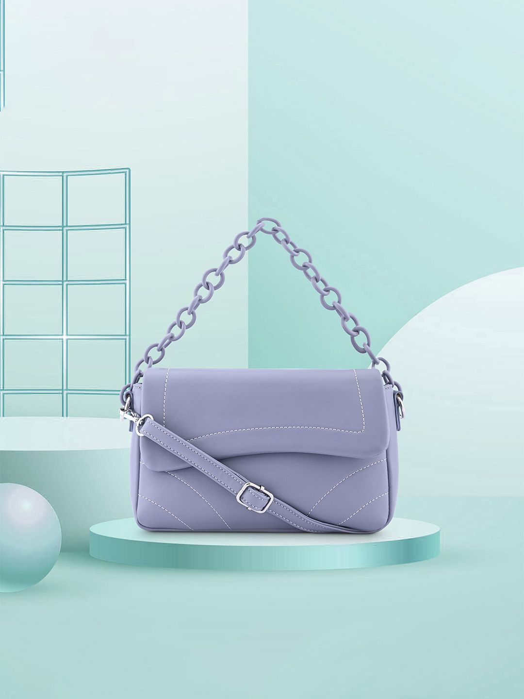 

Fastrack PU Bowling Shoulder Bag, Purple