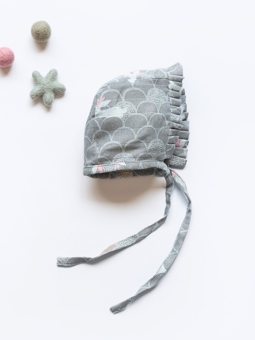

cocoon care Kids Printed Bonnet Style Beanie, Grey