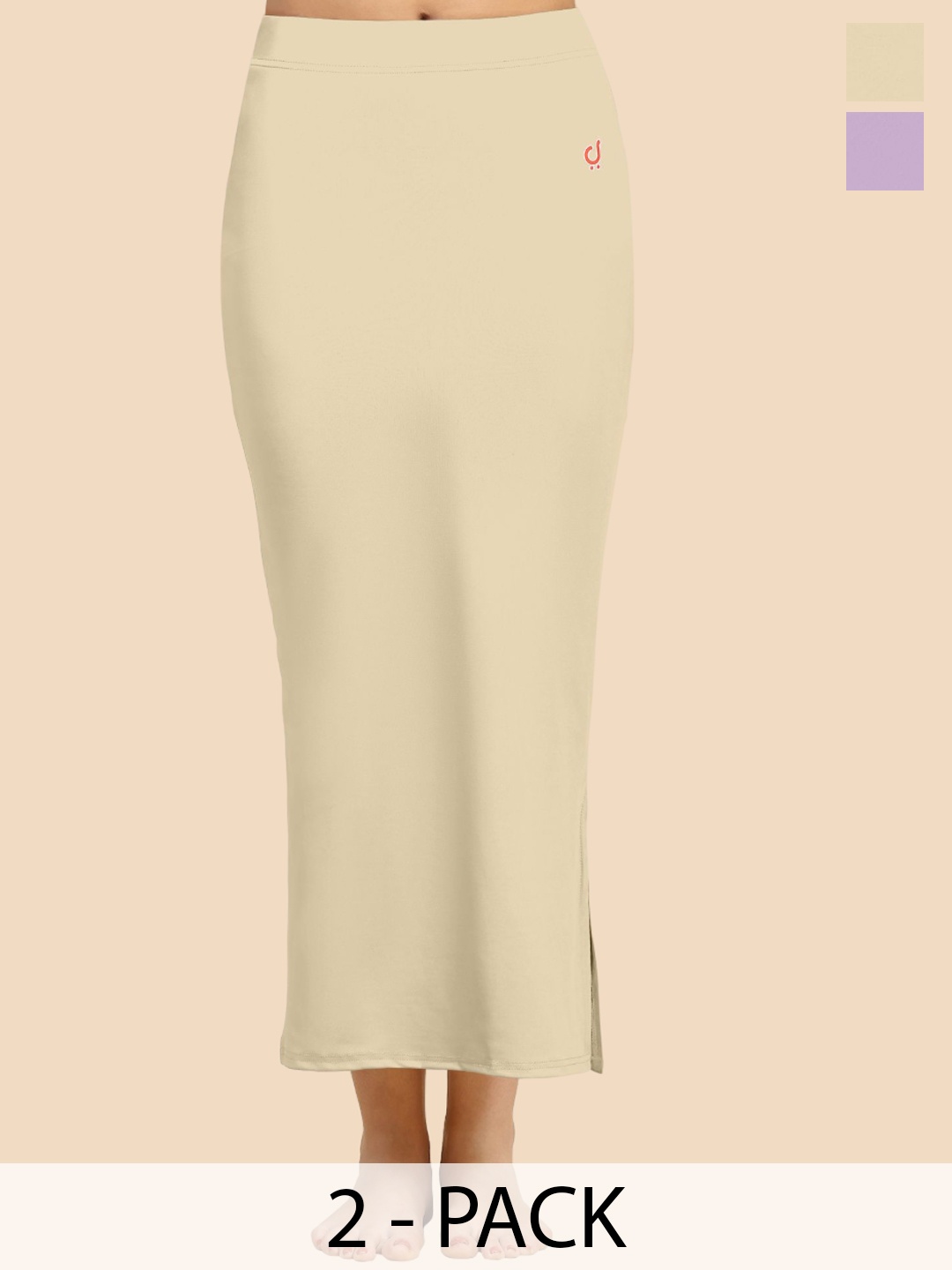 

Trendmalls Pack Of 2 Mermaid-Fit Saree Shapewear, Beige