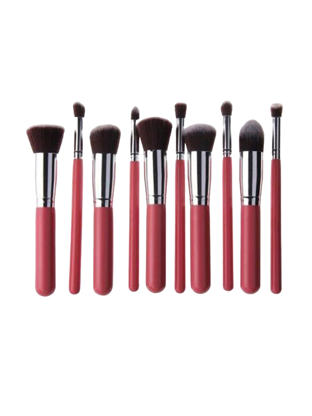 

Yoana Set of 10 Premium Foundation Cosmetics Makeup Brush Kit, Silver