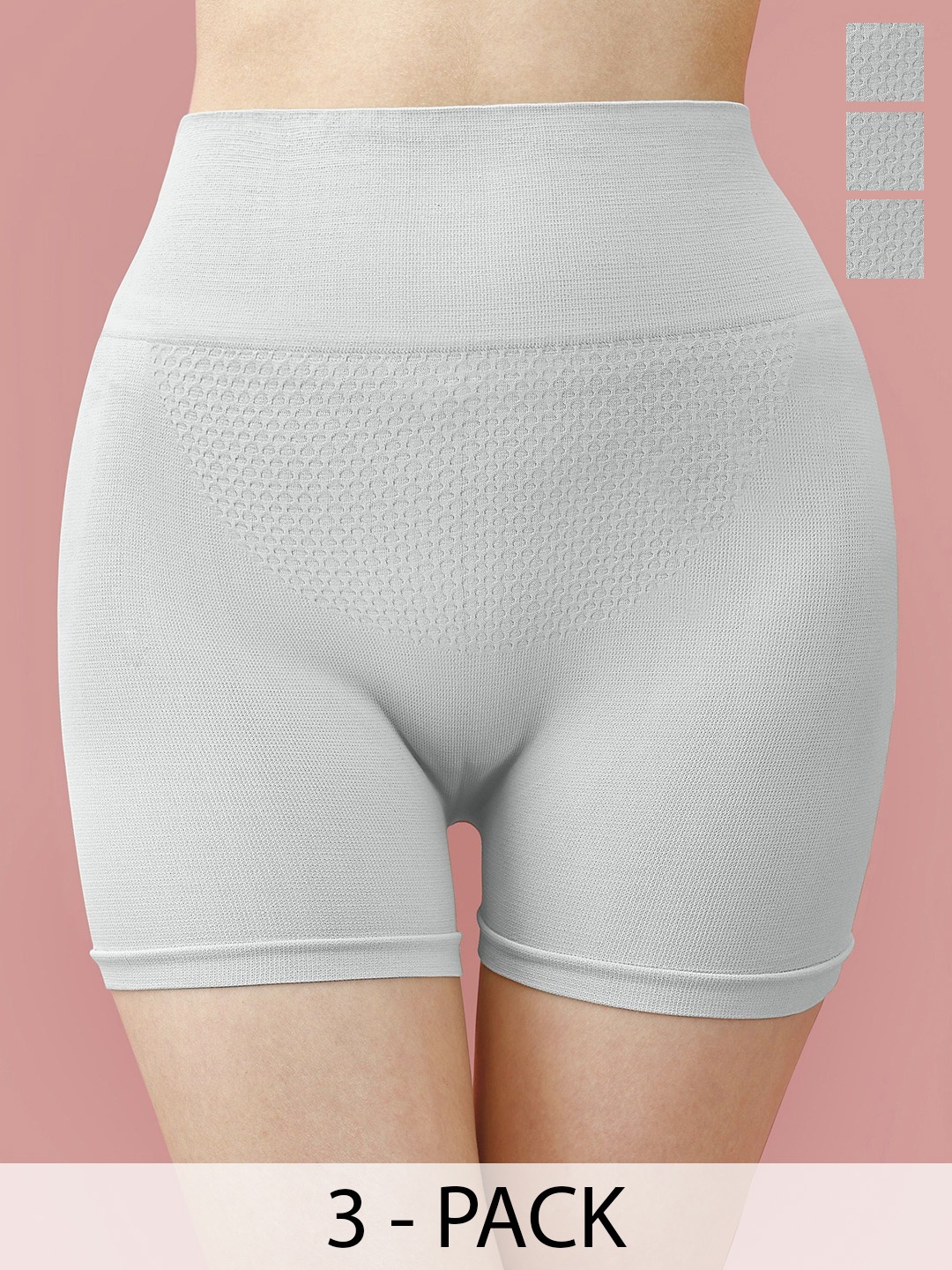 

Trendmalls Pack Of 3 Tummy & Thigh Seamless Shapewear, Grey