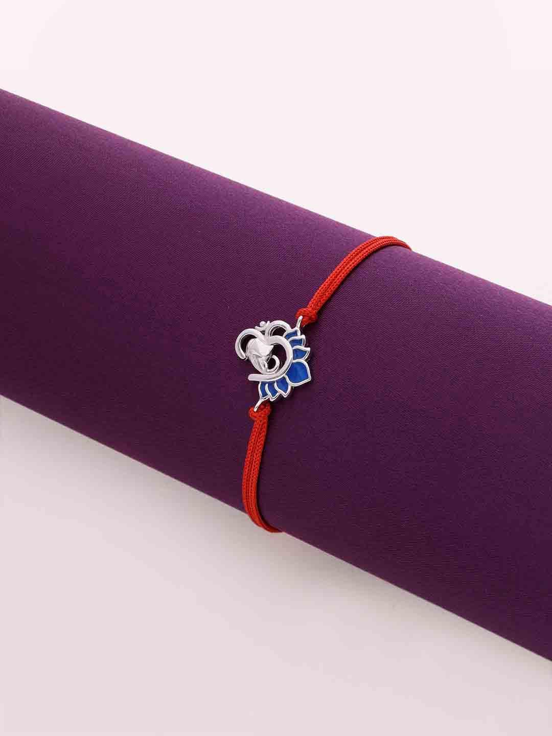 

KAI JEWEL Sterling Silver Lord Ganesha Om Thread Rakhi