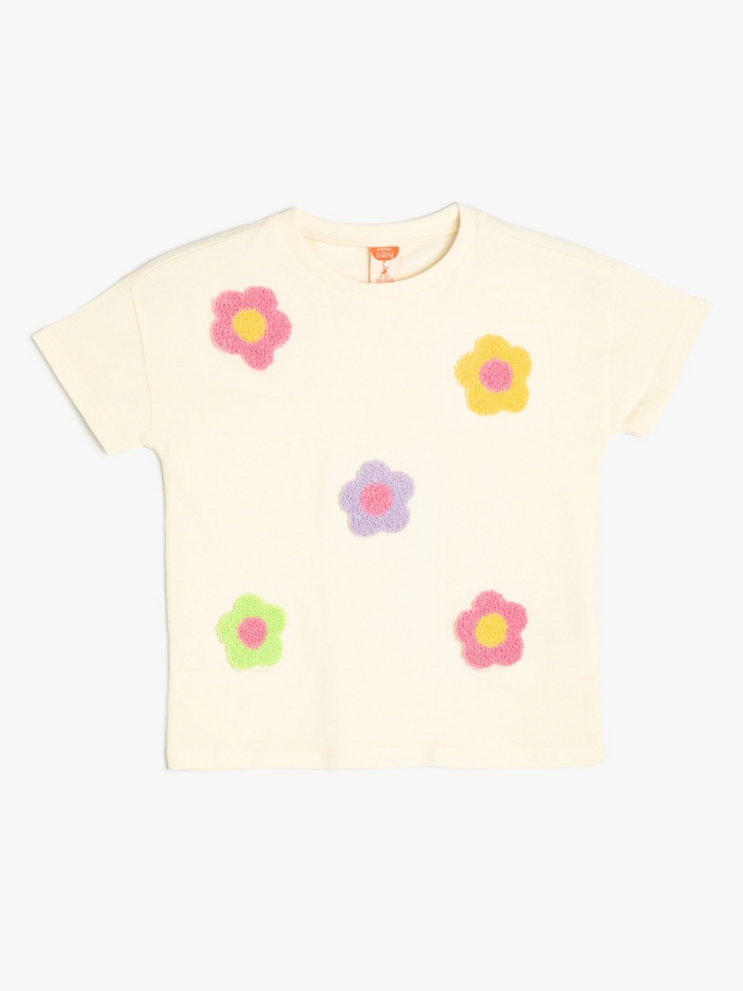 

Koton Girls Printed Applique T-shirt, Beige