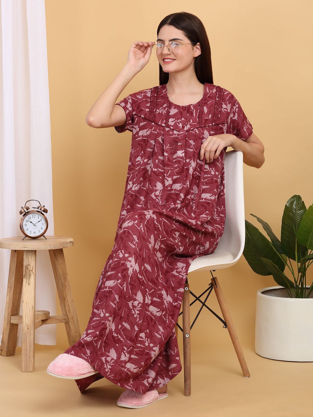 

Sweet Dreams Printed Maxi Nightdress, Rose