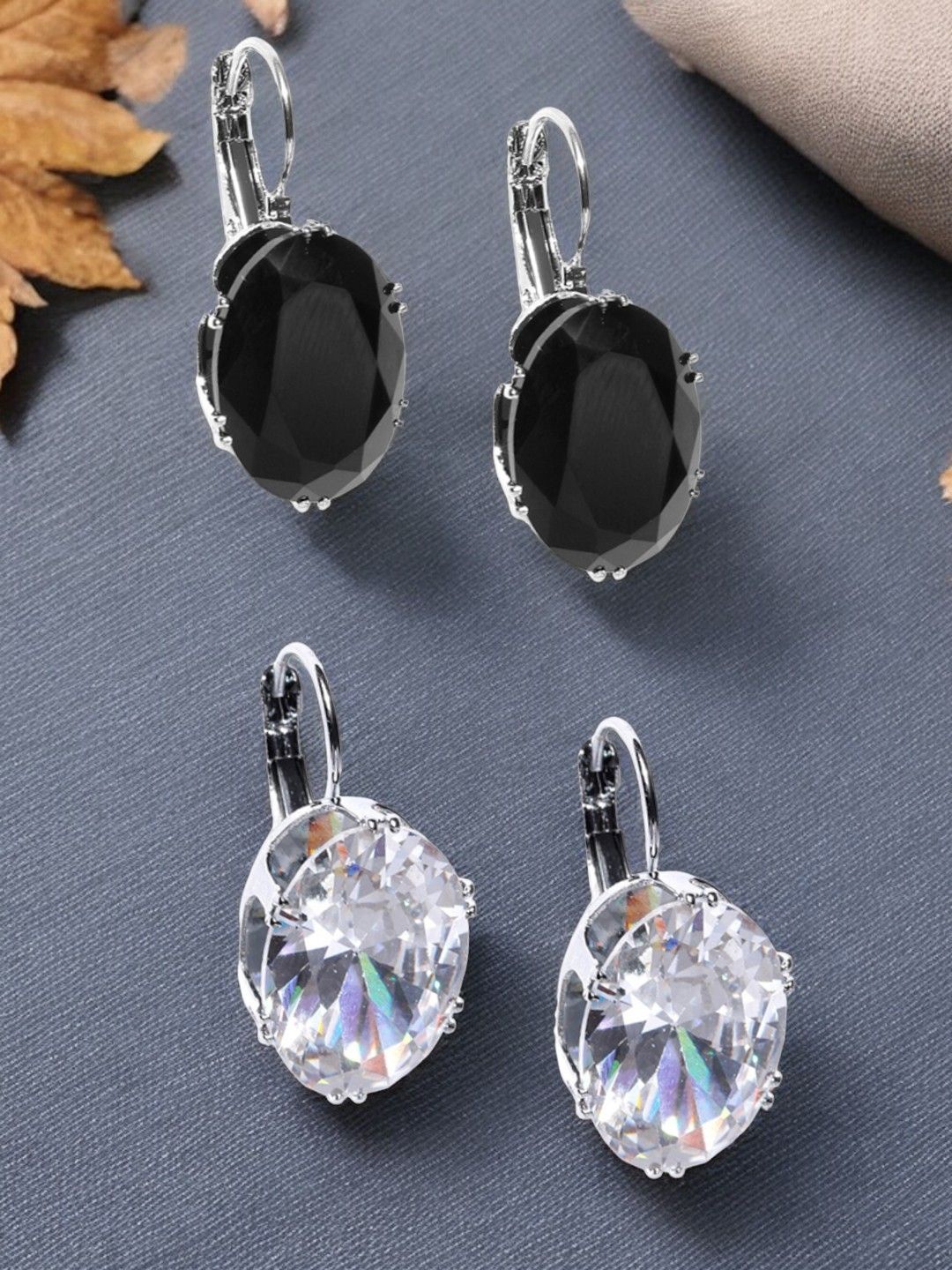 

fabula Oval Drop Earrings, Black