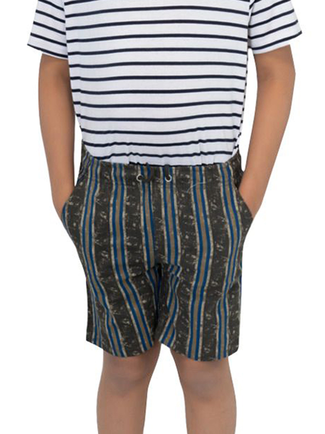 

BAESD Boys Striped Printed Shorts, Grey