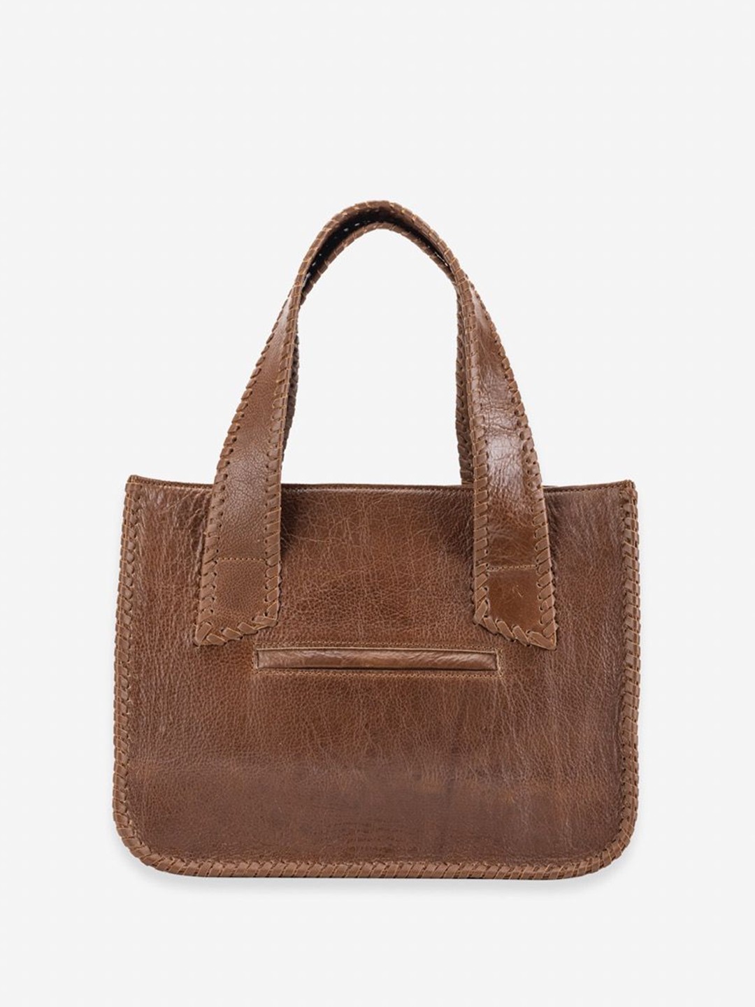 

Abelardo De Moda Leather Structured Handheld Bag with Tasselled, Brown