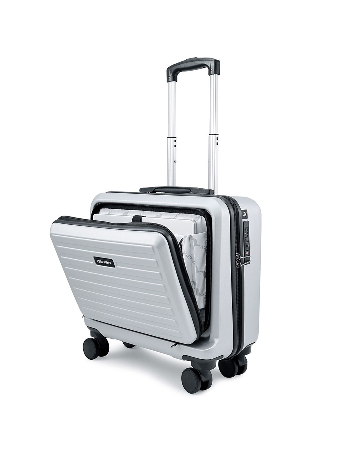 

Assembly Overnighter Trolley Bag With Laptop Compartment, Silver