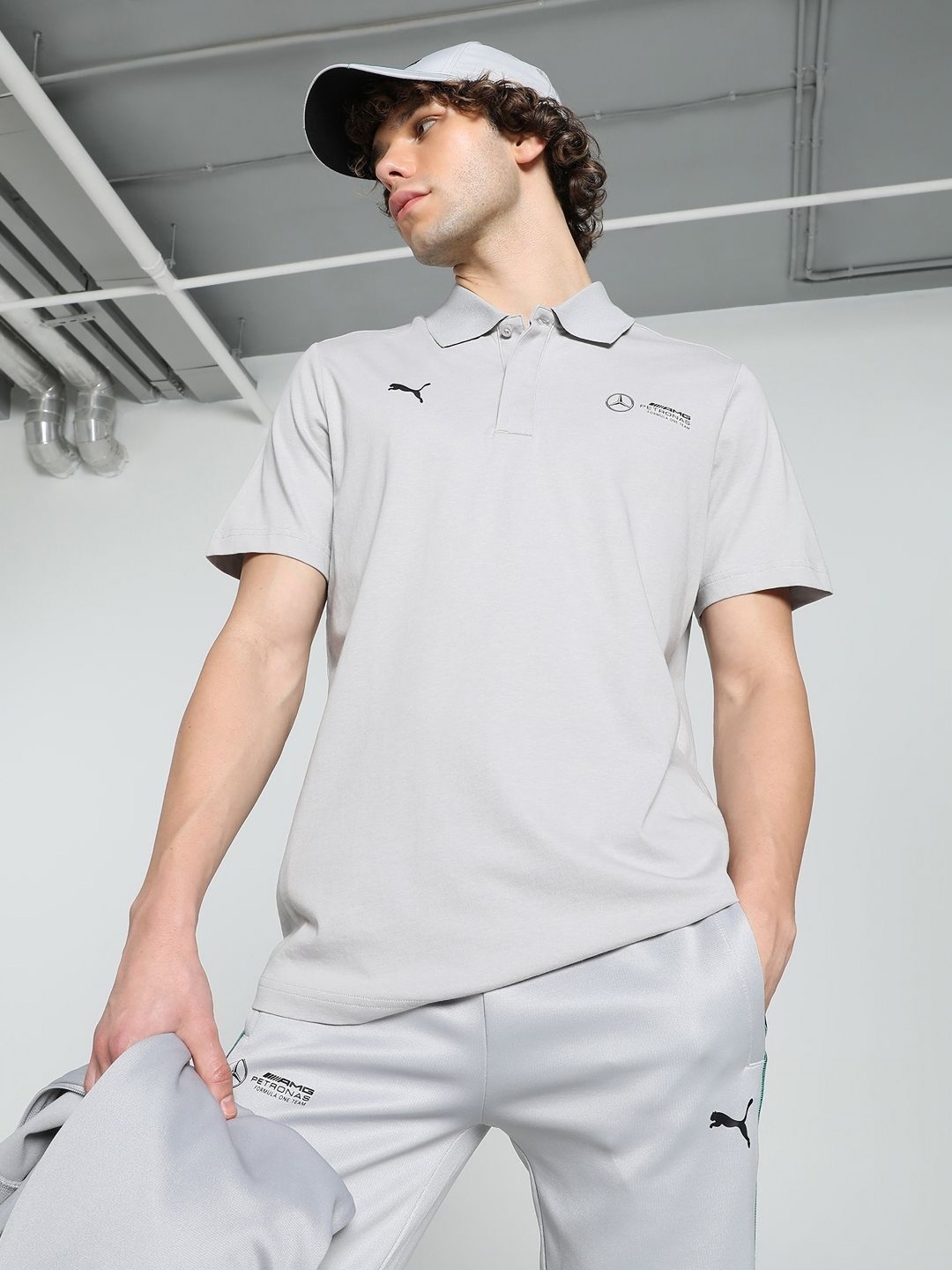 

PUMA Motorsport Men Polo Collar T-shirt, Grey