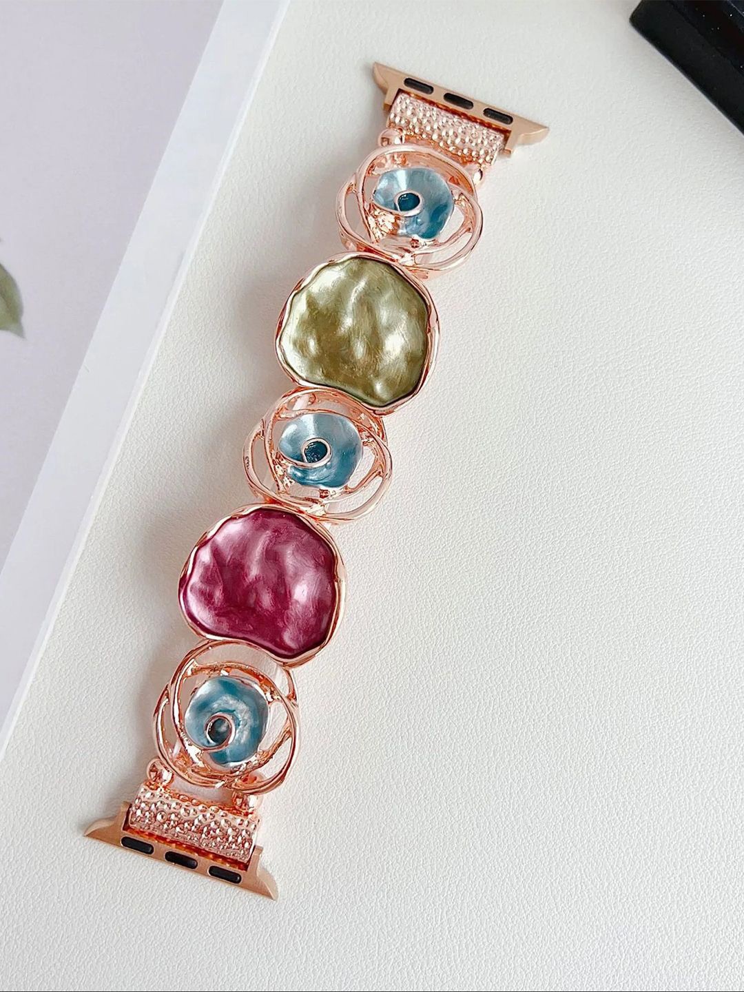 

PEEPERLY Adorable Rose Bracelet Style Compatible Smart Watch Strap, Rose gold