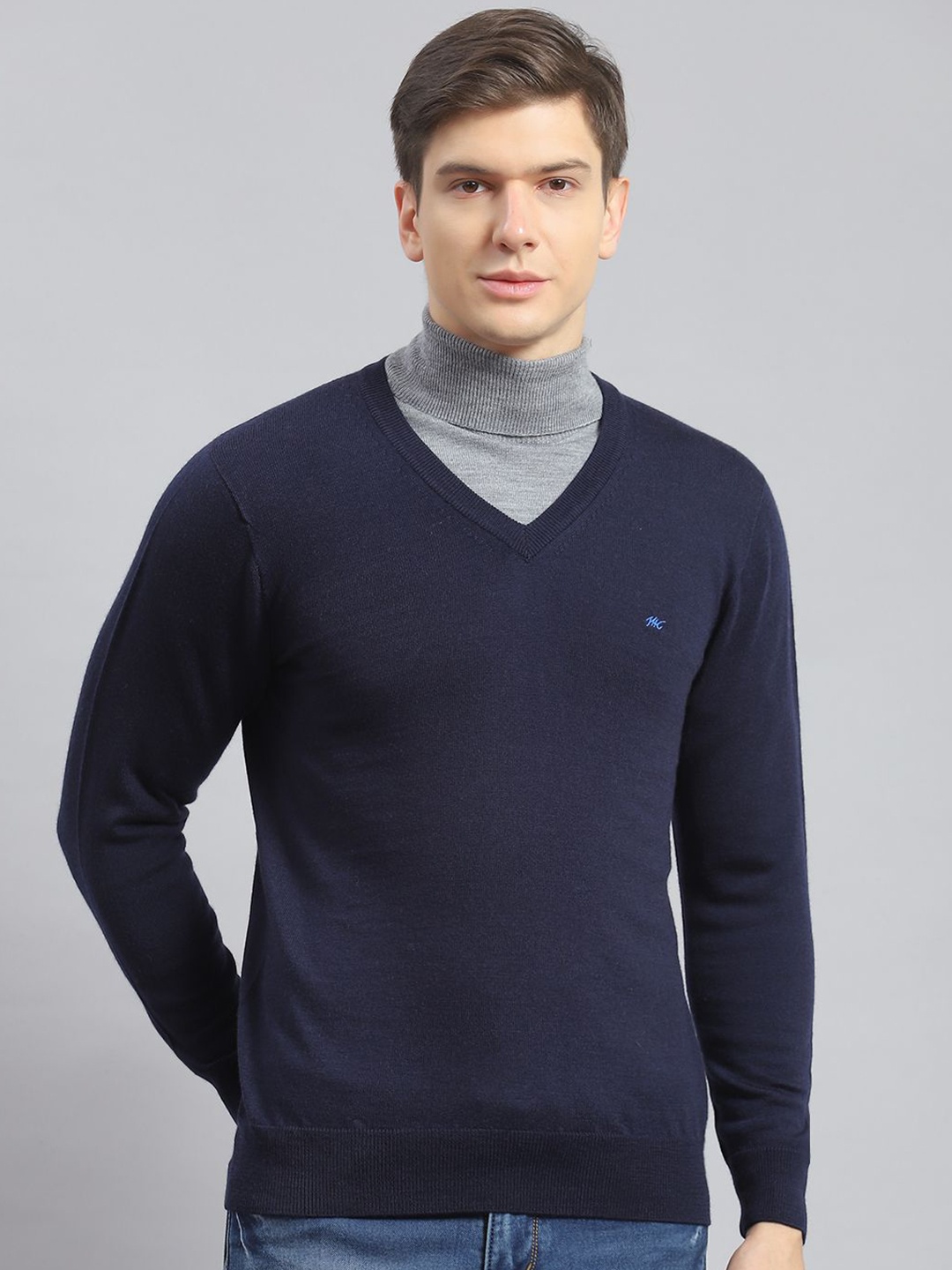 

Monte Carlo Men Woollen Pullover, Navy blue