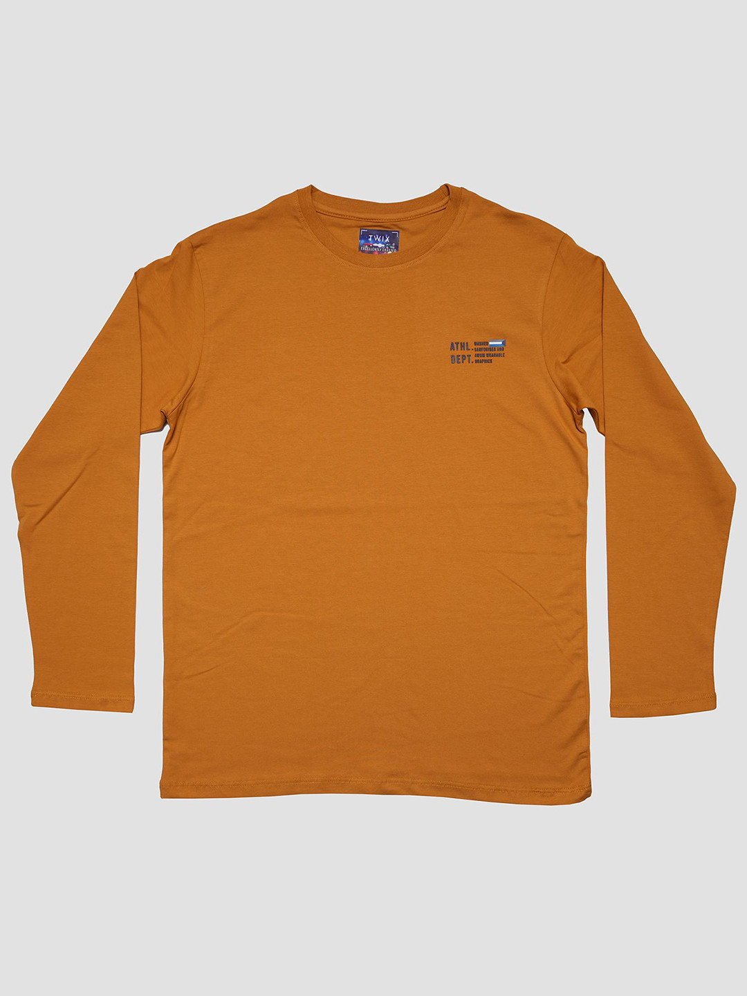 

TWIX Boys Solid Round Neck Cotton T-Shirt, Mustard