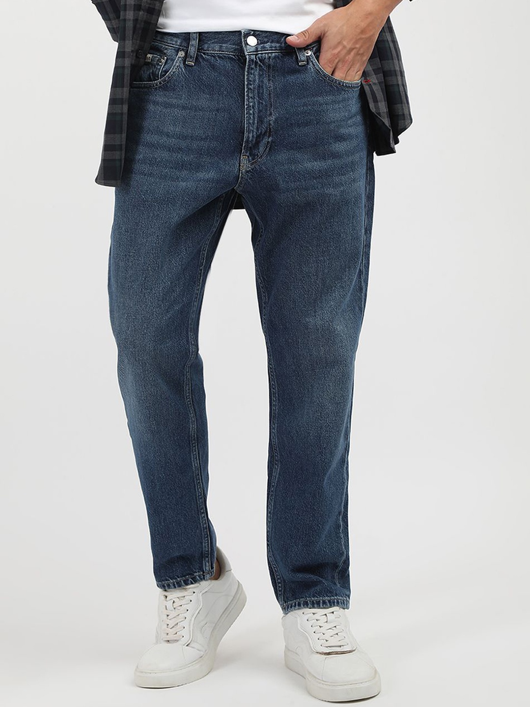 

Calvin Klein Jeans Men Slash Knee Jeans, Blue
