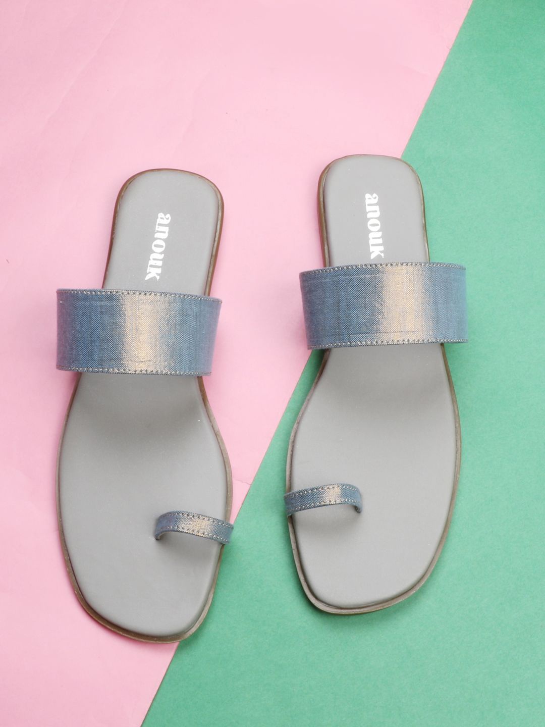 

Anouk Women One Toe Flats, Grey