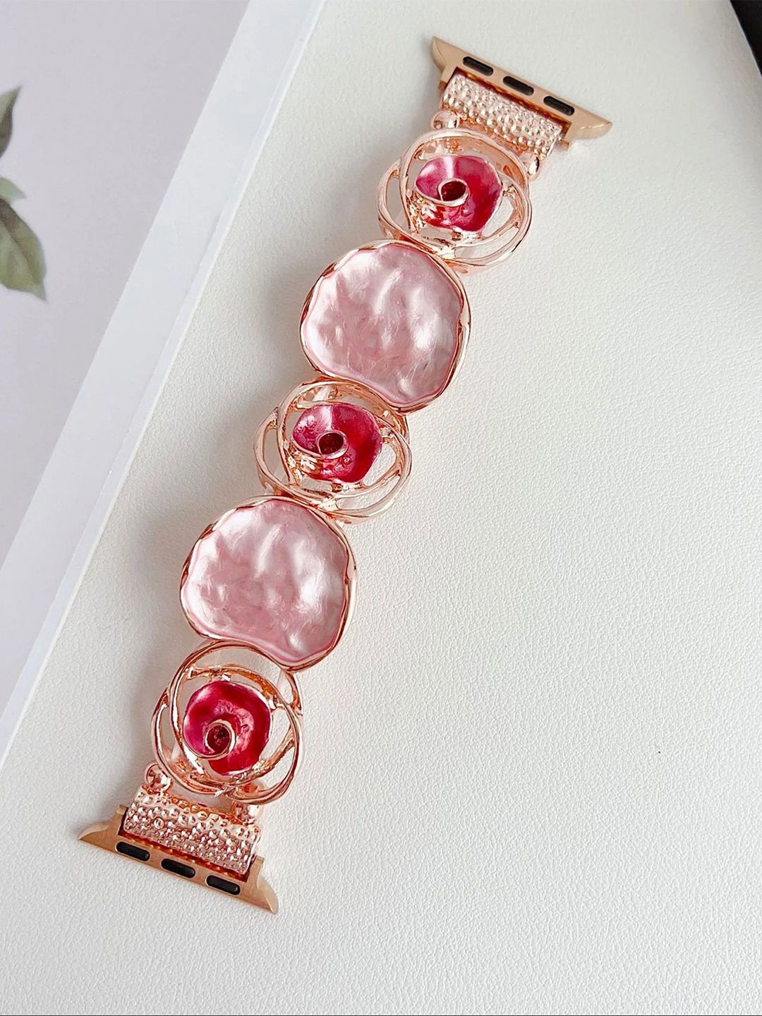 

PEEPERLY Adorable Rose Bracelet Style Compatible For Smart Watch Strap, Pink