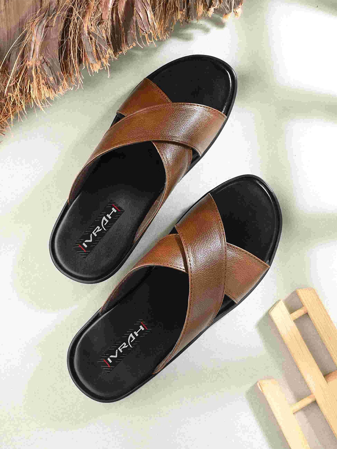 

IVRAH Men Comfort Sandals, Brown