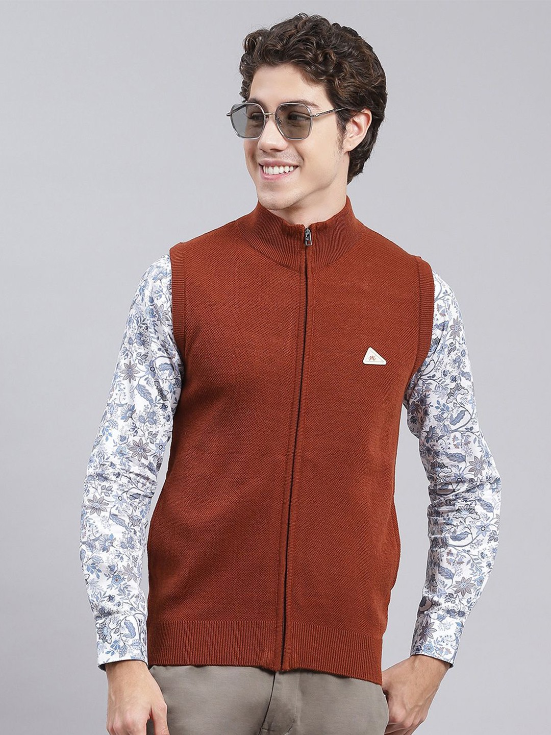 

Monte Carlo Men Woollen Cardigan, Brown