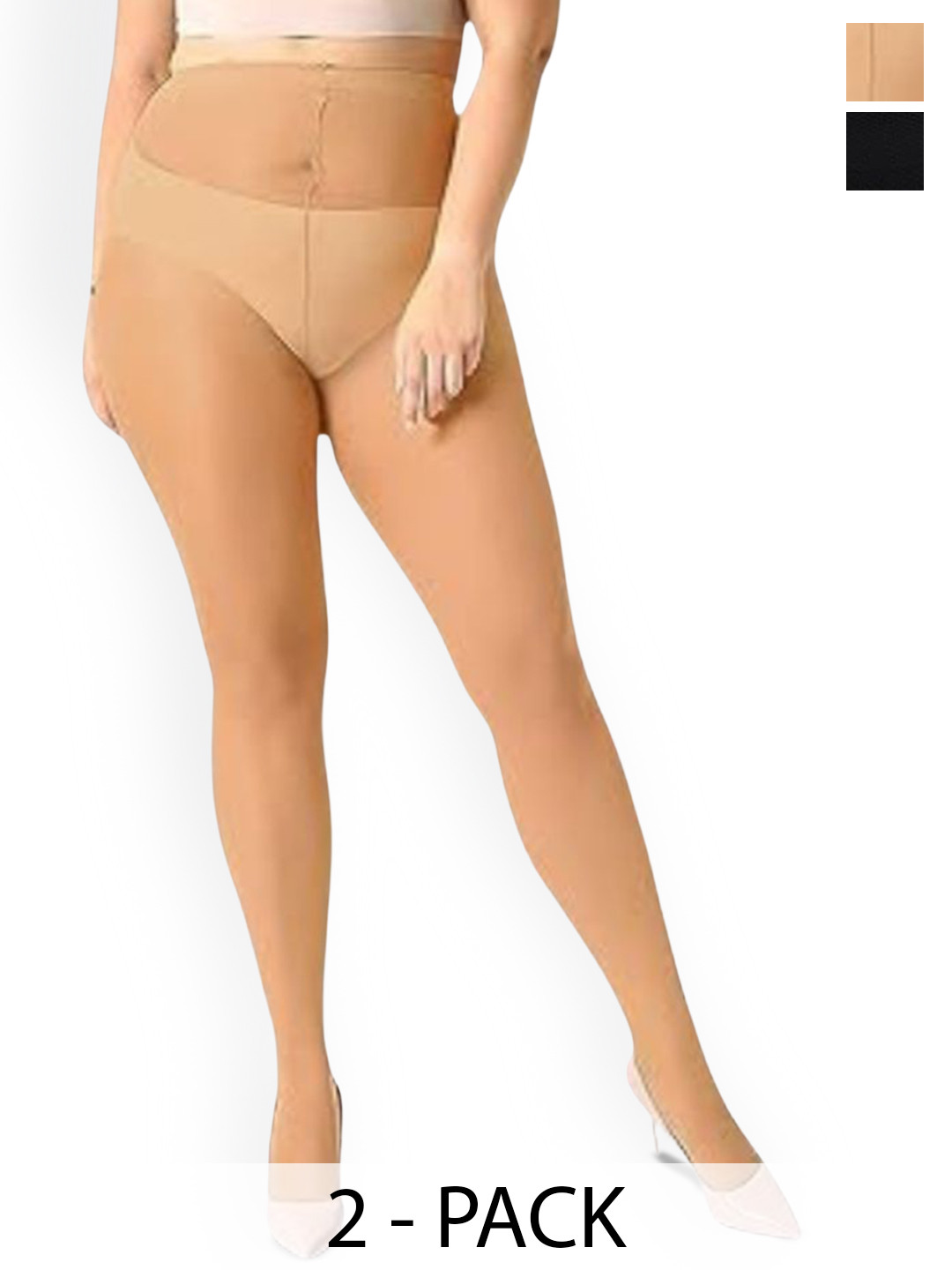 

BAESD Pack Of 2 Sheer Plus Size Stockings, Brown