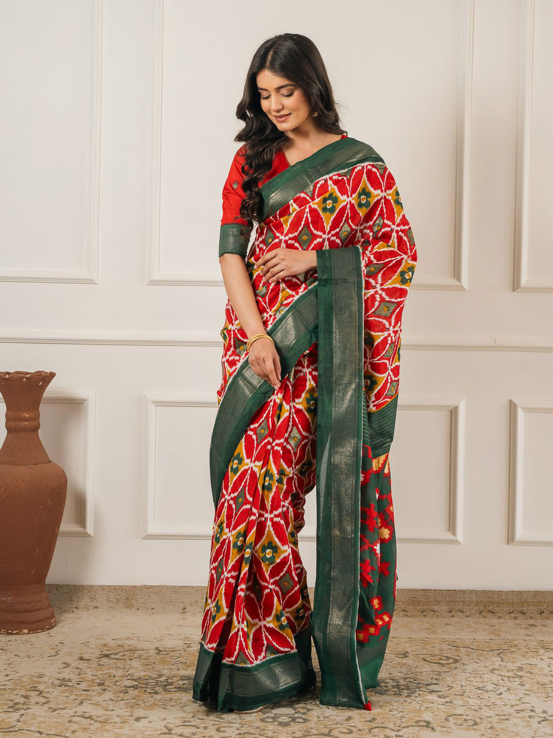 

Dori Zari Saree, Red