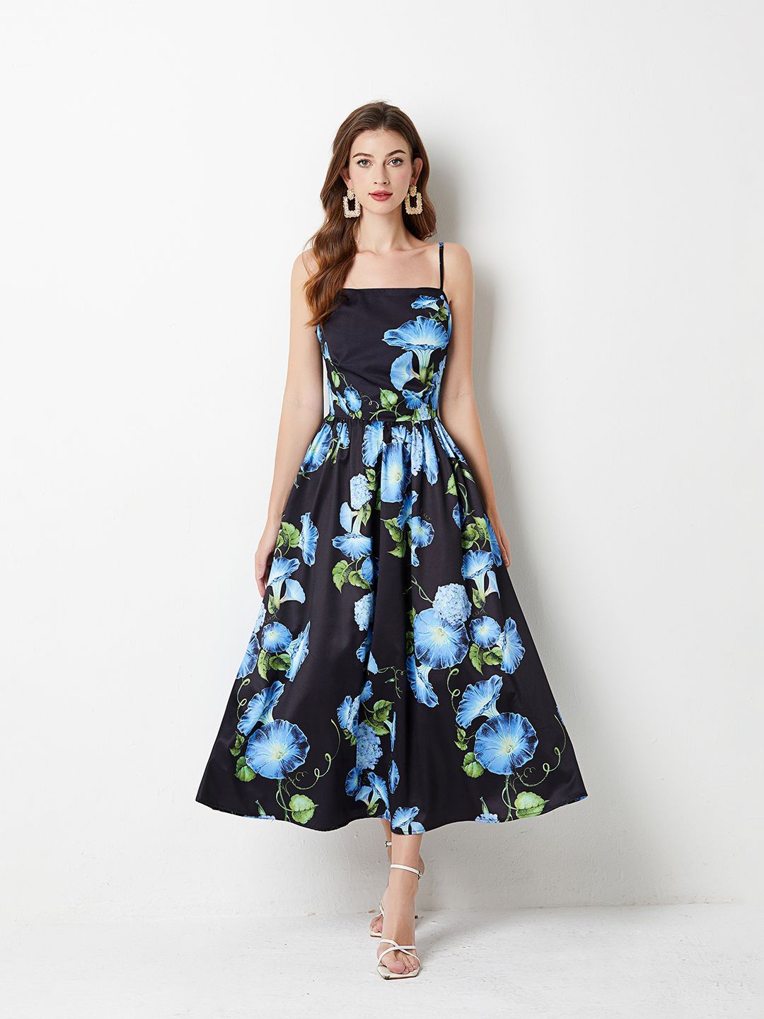 

JC Collection Floral Print Fit & Flare Midi Dress, Blue