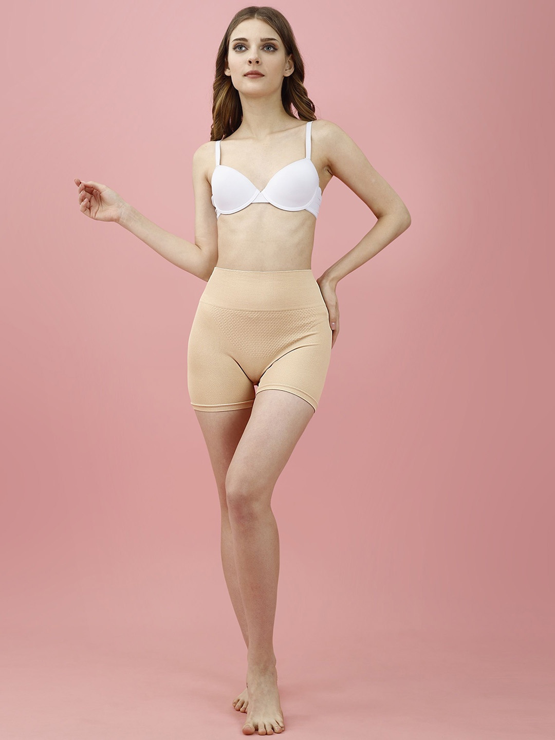

Trendmalls Seamless High Waist Tummy & Thigh shapeware, Beige