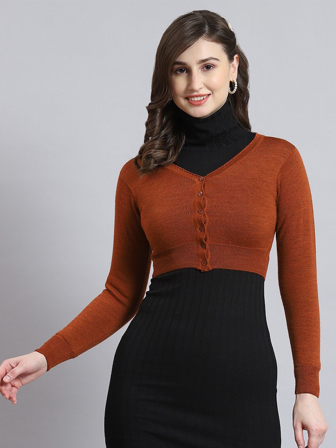 

Monte Carlo Women Woollen Pullover, Rust