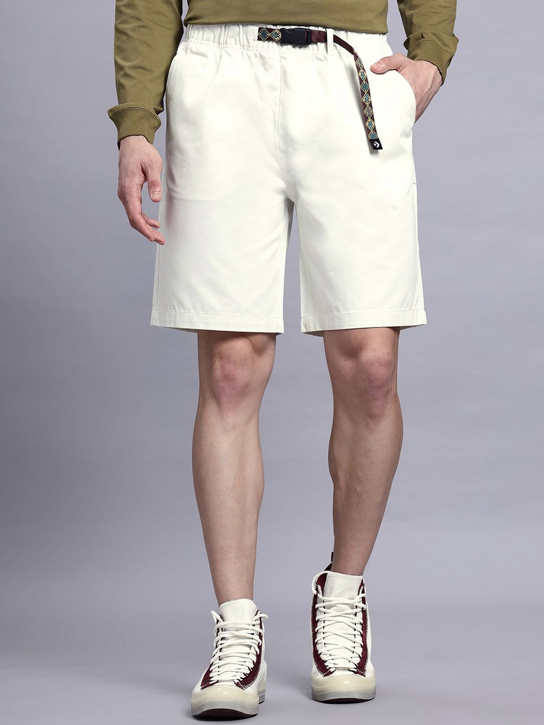 

Converse Men Elevated Lightweight Cargo Shorts, White