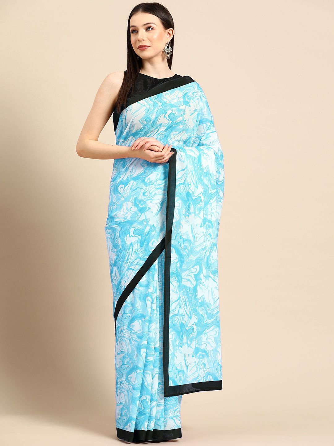 

BUTA BUTI Pure Cotton Saree, Blue