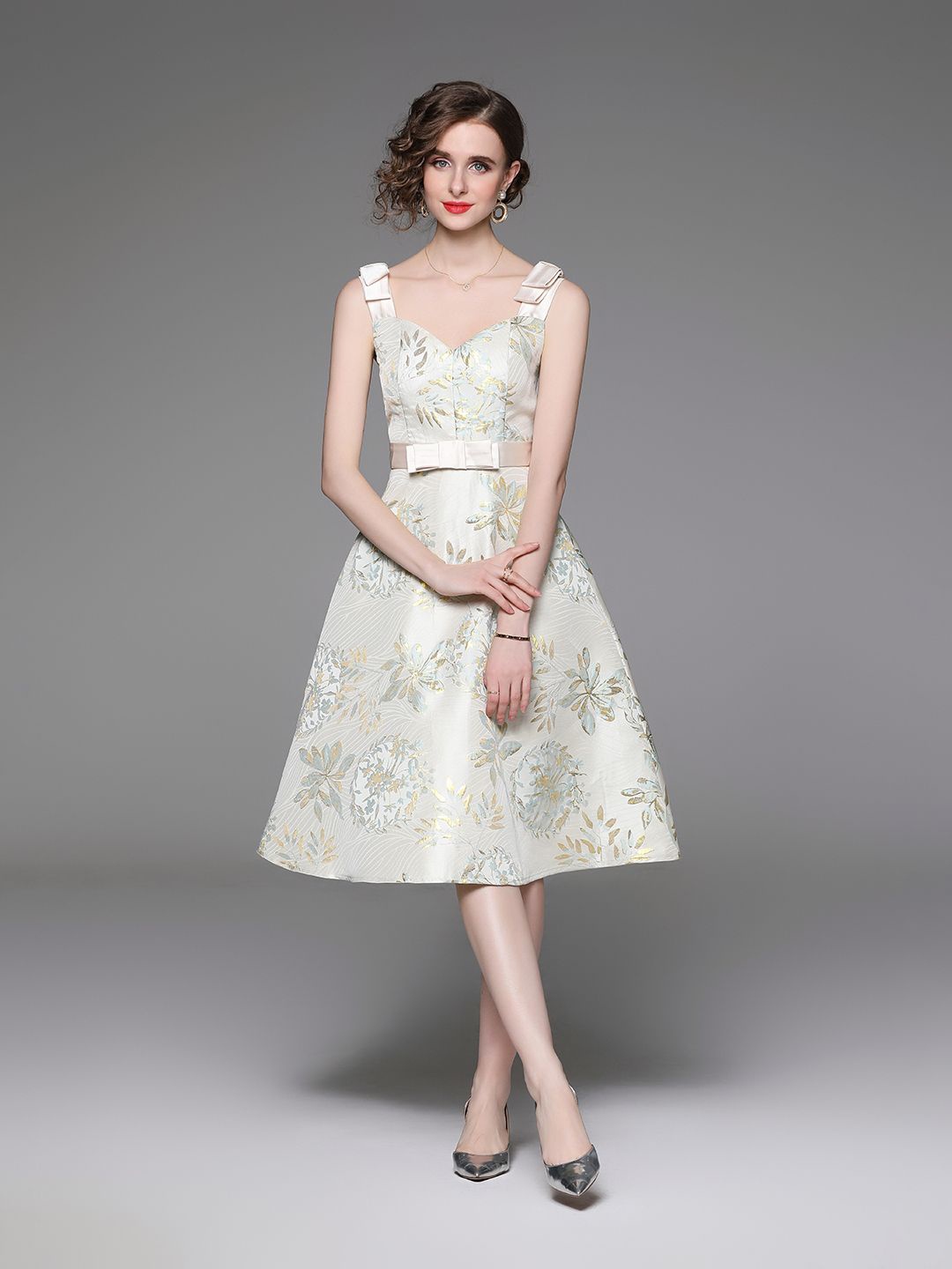 

JC Collection Floral Print Fit & Flare Midi Dress, Multi