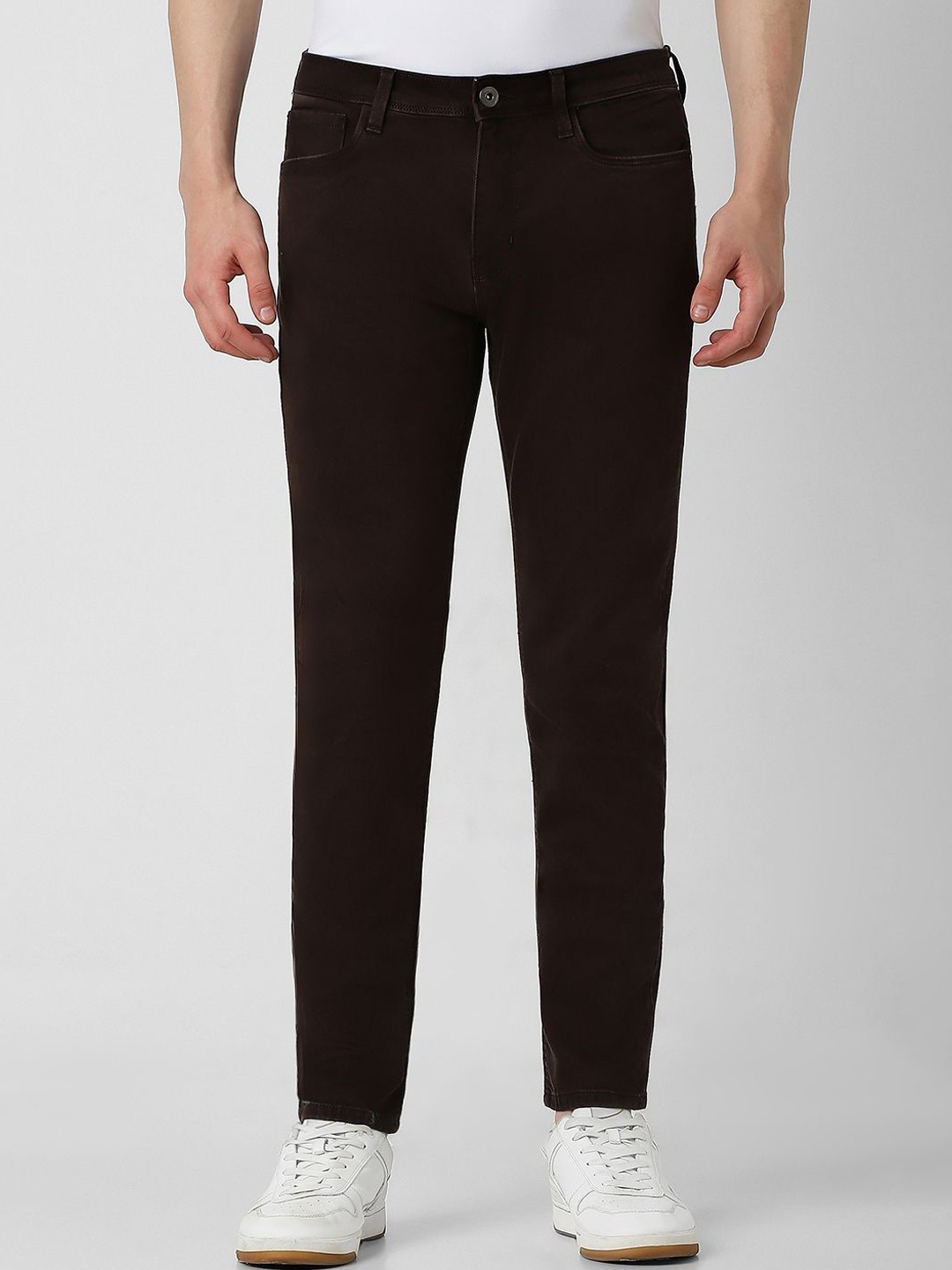 

V Dot Men Mid-Rise Skinny Fit Stretchable Jeans, Brown