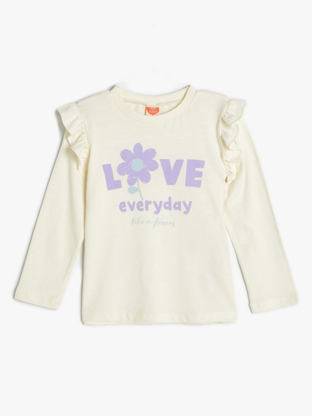 

Koton Girls Typography Printed Round Neck Cotton T-Shirt, White