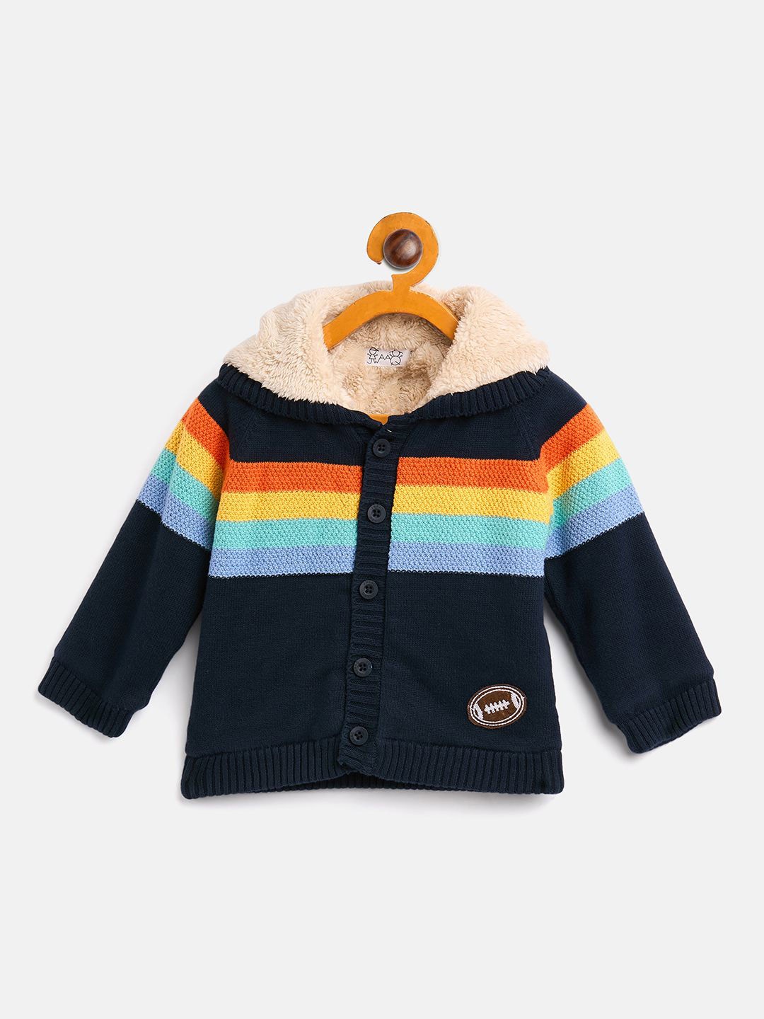 

JWAAQ Unisex Kids Striped Cardigan, Navy blue