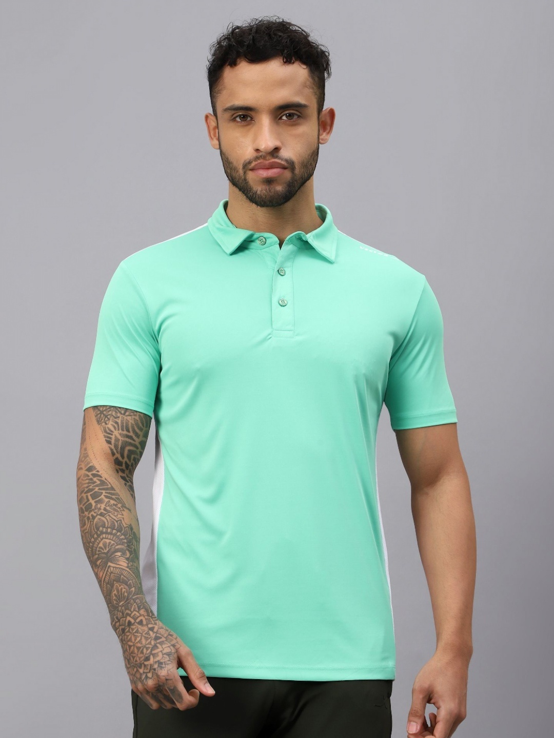 

VECTOR X Men Solid Polo Collar T-Shirt, Green