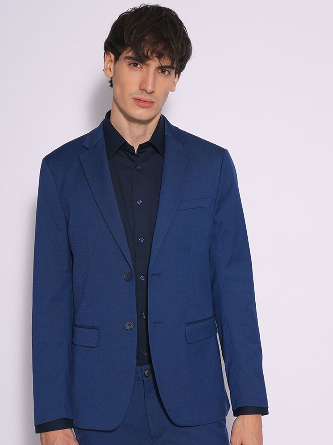 

SELECTED Single-Breasted Notched Lapel Slim Fit Formal Blazers, Blue