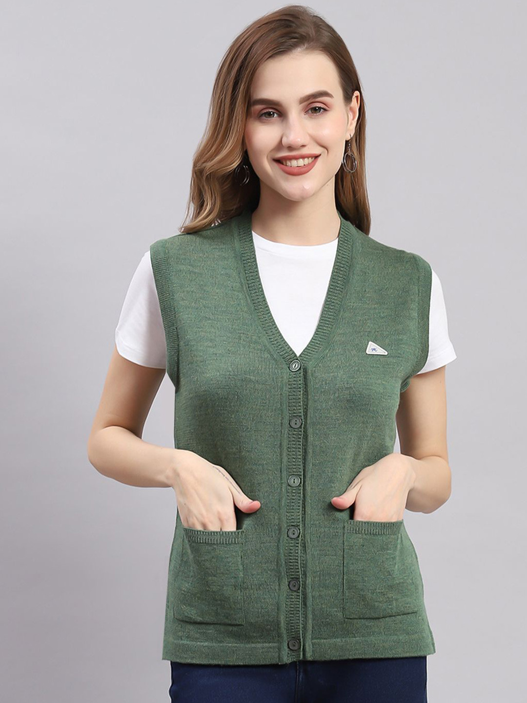 

Monte Carlo Women Woollen Cardigan, Green