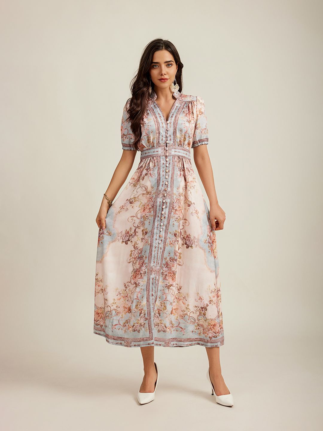 

JC Collection Floral Print Maxi Dress, Blue