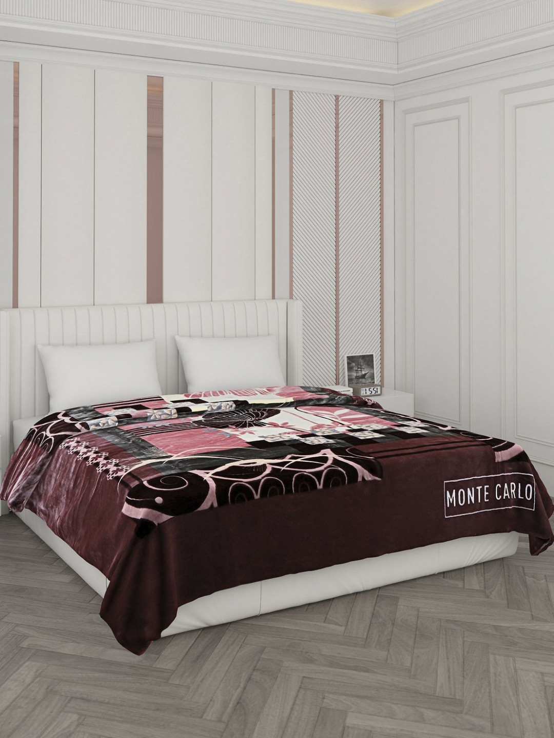 

Monte Carlo Purple & Pink Floral Printed Heavy Winter 1000 GSM Double Bed Blankets